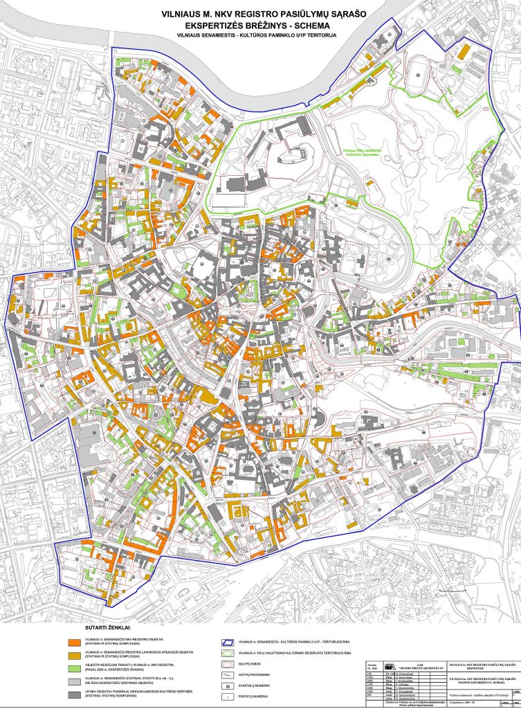 12. Vilniaus miesto nekilnojamųjų kultūros vertybių registro pasiūlymų sąrašo ekspertizės brėžinys-schema