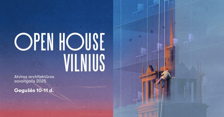 2025 m. „Open House Vilnius“ plakatas. Autorius – Liudas Barkauskas.